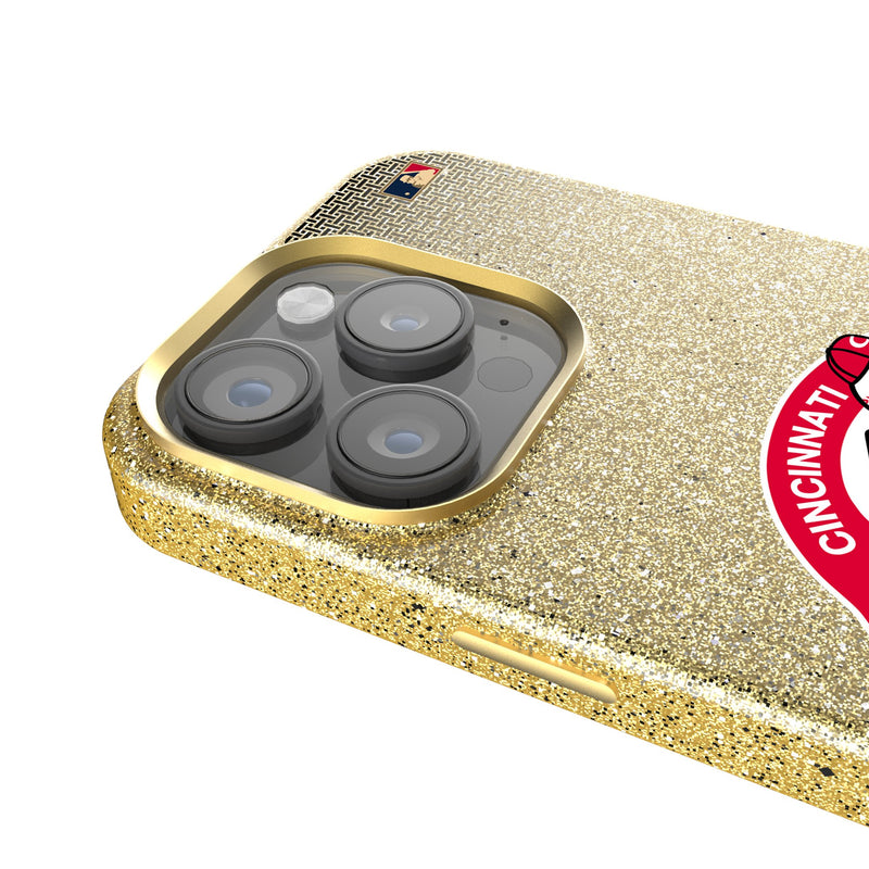 Cincinnati Reds 1974-1992 - Cooperstown Collection Linen iPhone Bling Phone Case for Apple iPhone Detail.Jpg