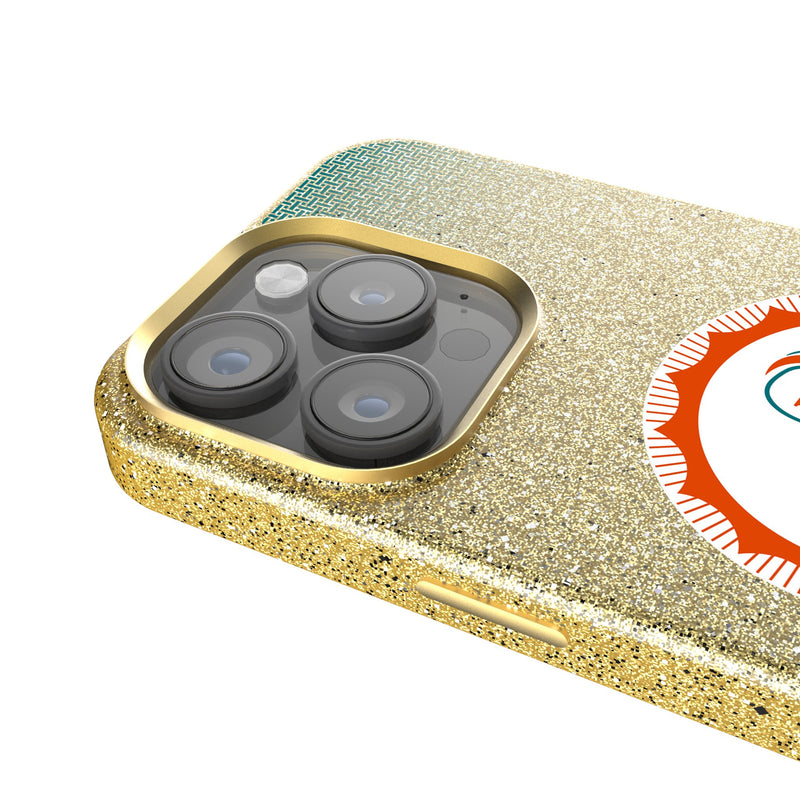 Miami Dolphins 1966-1973 Historic Collection Linen iPhone Bling Phone Case for Apple iPhone Detail.Jpg