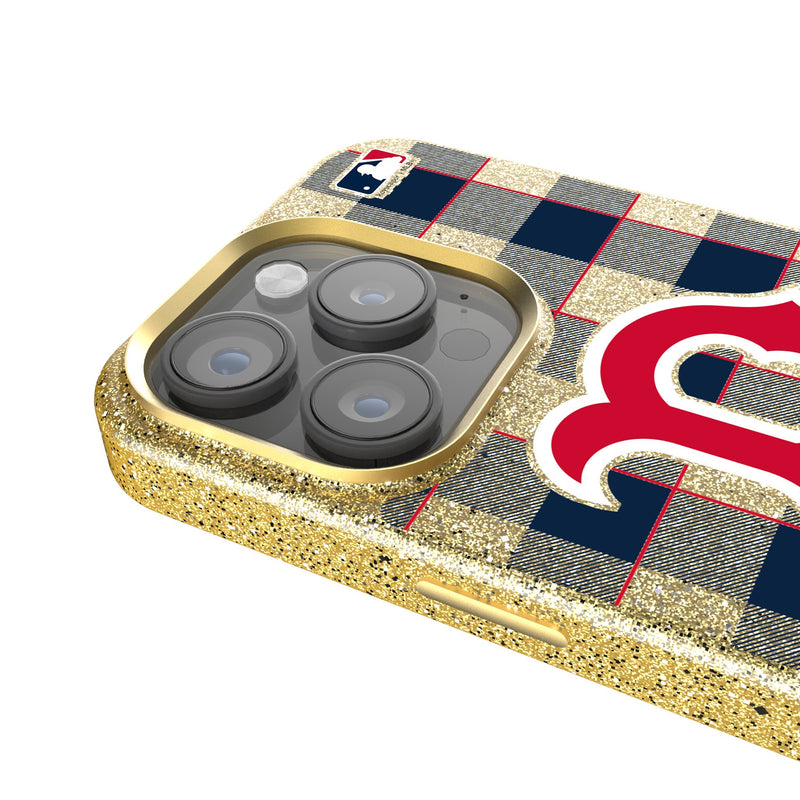 Boston Red Sox Plaid iPhone Bling Phone Case Detail.Jpg