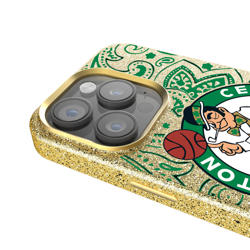 Boston Celtics Paisley iPhone Bling Phone Case Detail.Jpg