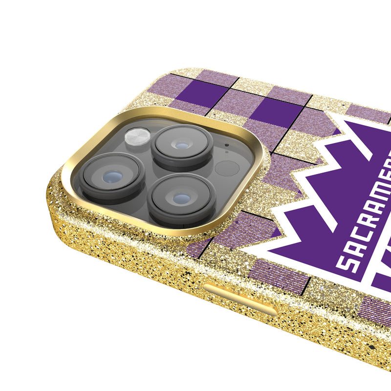 Sacramento Kings Plaid iPhone Bling Phone Case Detail.Jpg