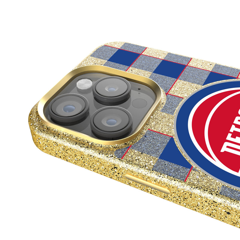 Detroit Pistons Plaid iPhone Bling Phone Case Detail.Jpg