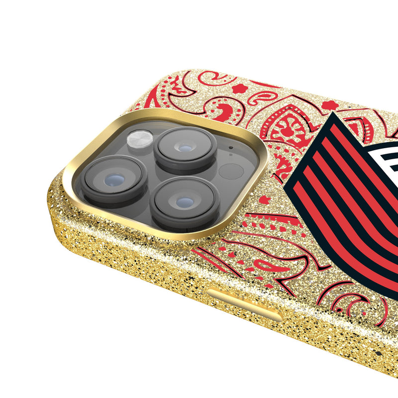 Portland Trail Blazers Paisley iPhone Bling Phone Case Detail.Jpg