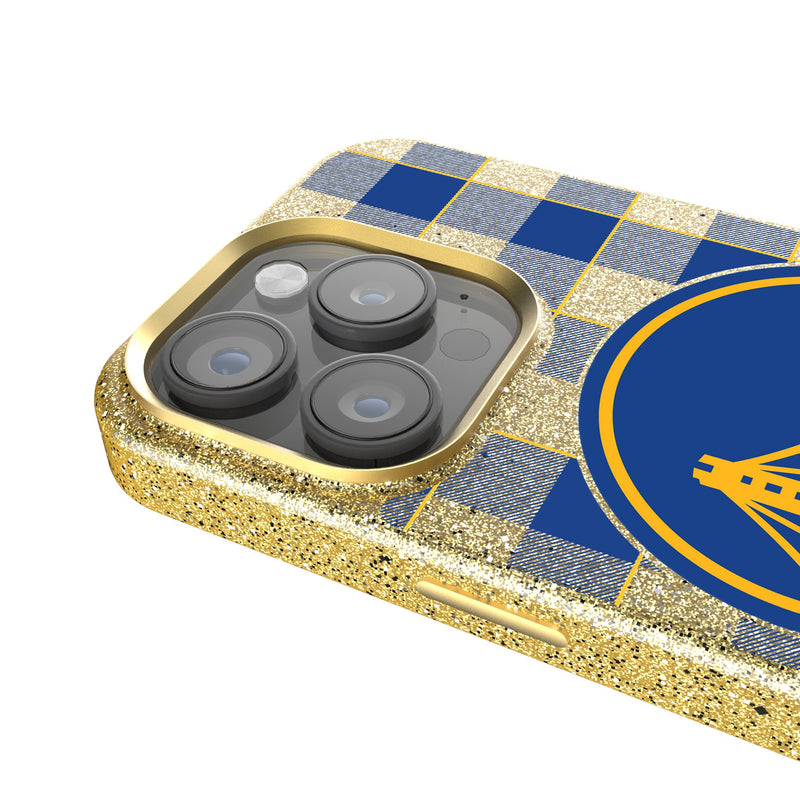 Golden State Warriors Plaid iPhone Bling Phone Case Detail.Jpg