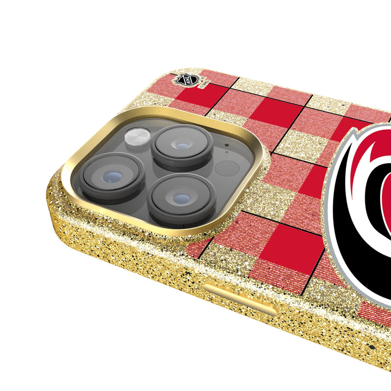 Carolina Hurricanes Plaid iPhone Bling Phone Case Detail.Jpg