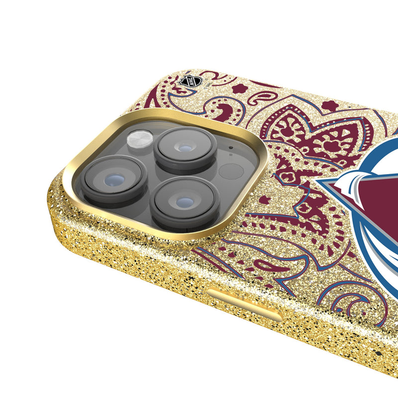 Colorado Avalanche Paisley iPhone Bling Phone Case Detail.Jpg