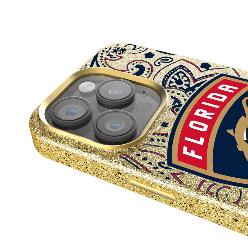 Florida Panthers Paisley iPhone Bling Phone Case Detail.Jpg