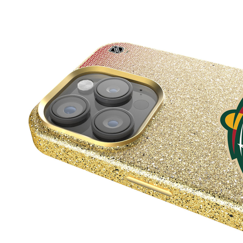 Minnesota Wild Linen iPhone Bling Phone Case for Apple iPhone Detail.Jpg