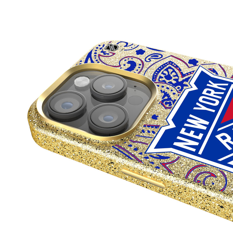 New York Rangers Paisley iPhone Bling Phone Case Detail.Jpg