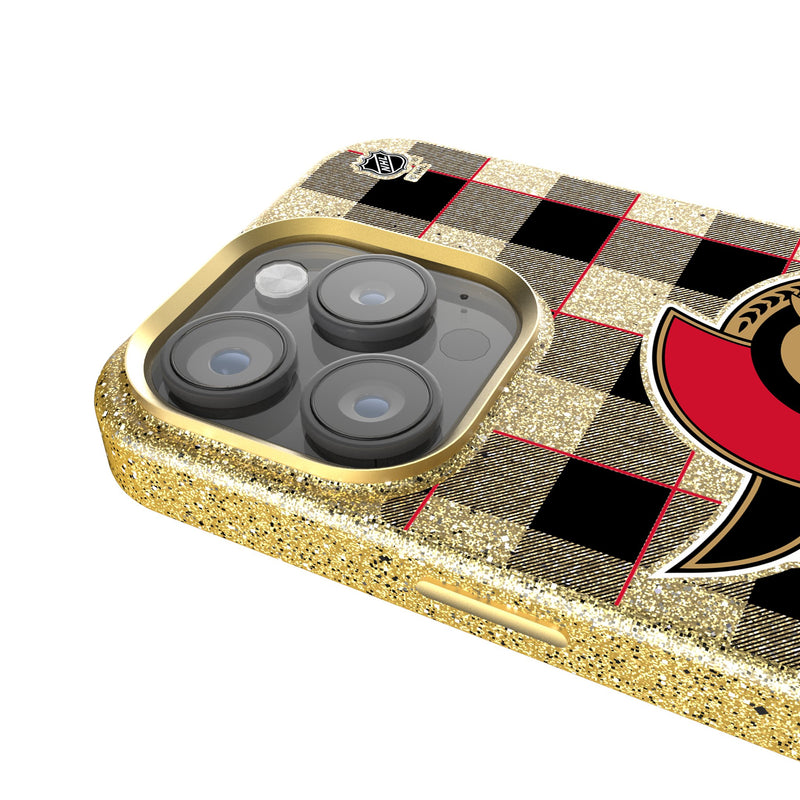 Ottawa Senators Plaid iPhone Bling Phone Case Detail.Jpg