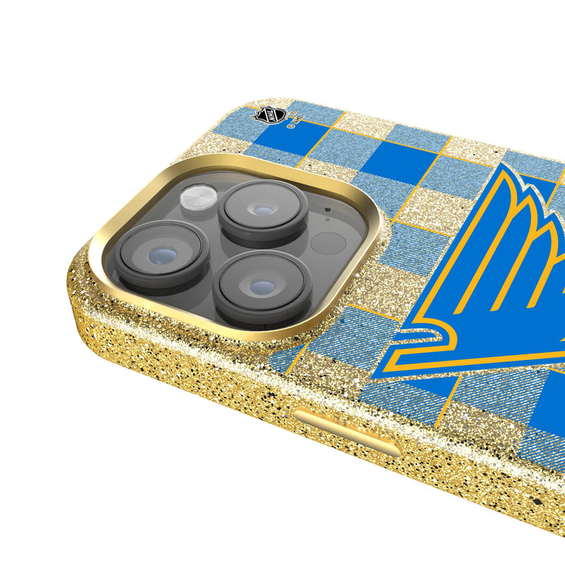 St. Louis Blues Plaid iPhone Bling Phone Case for Apple iPhone Detail.Jpg