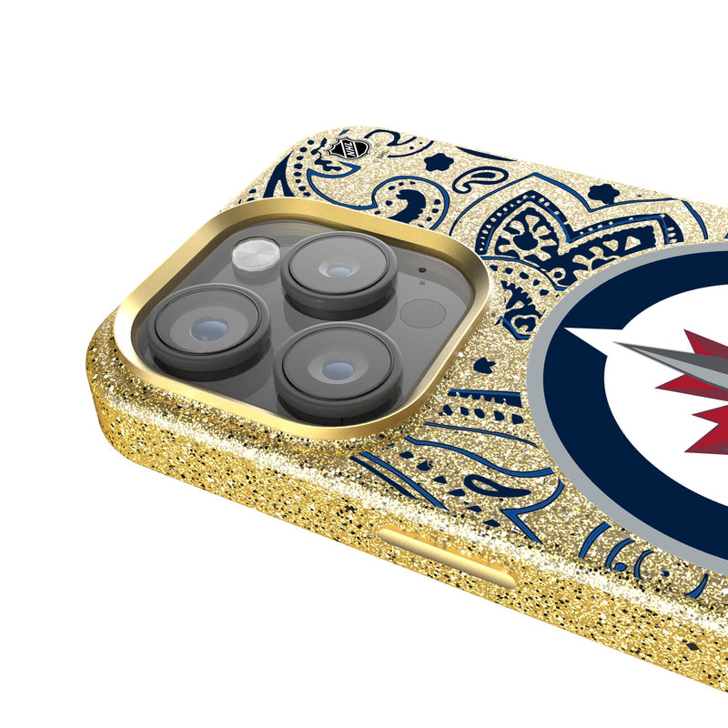 Winnipeg Jets Paisley iPhone Bling Phone Case Detail.Jpg