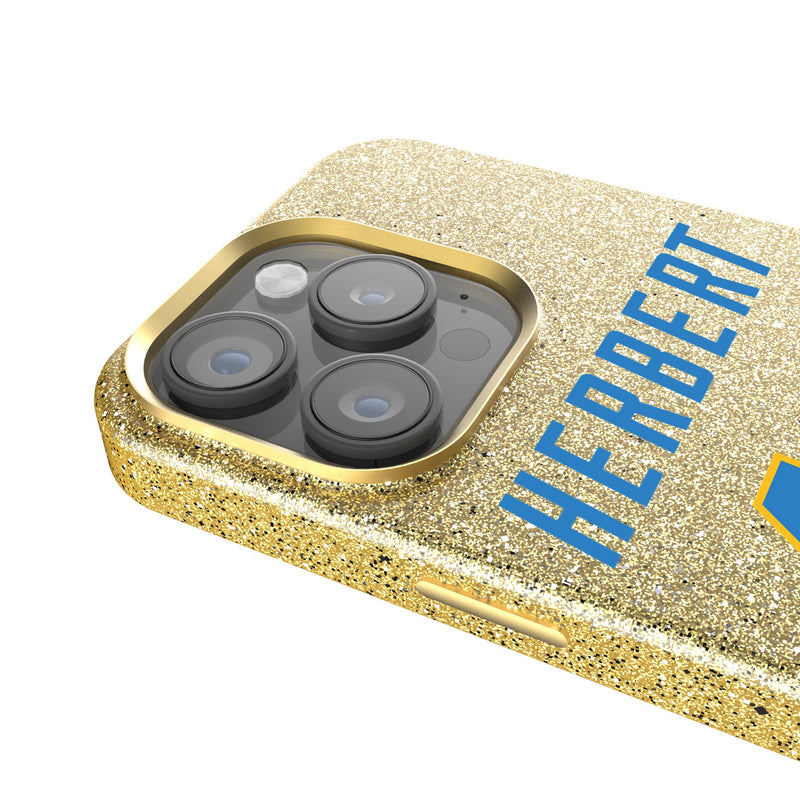 Justin Herbert Los Angeles Chargers 10 Ready iPhone Bling Phone Case Detail.Jpg