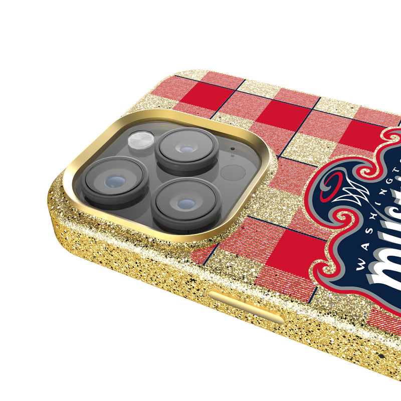 Washington Mystics Plaid iPhone Bling Phone Case Detail.Jpg