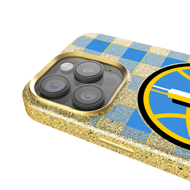 Chicago Sky Plaid iPhone Bling Phone Case Detail.Jpg