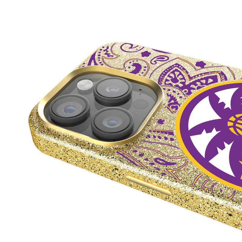 Los Angeles Sparks Paisley iPhone Bling Phone Case Detail.Jpg