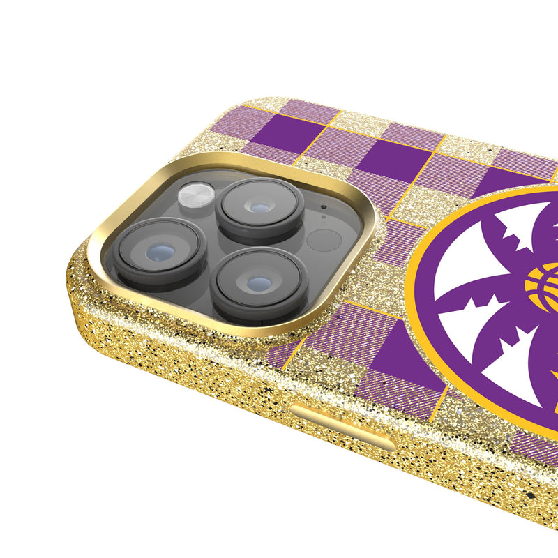 Los Angeles Sparks Plaid iPhone Bling Phone Case Detail.Jpg