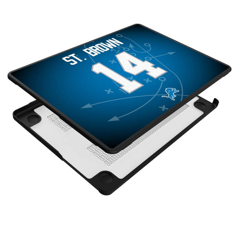 Amon-Ra St. Brown Detroit Lions 14 Ready MacBook Laptop Case Iso.Jpg