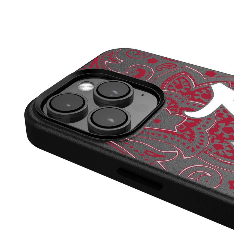 University of Alabama Crimson Tide Script A Paisley iPhone MagSafe Compatible Phone Case for Apple iPhone Detail.Jpg