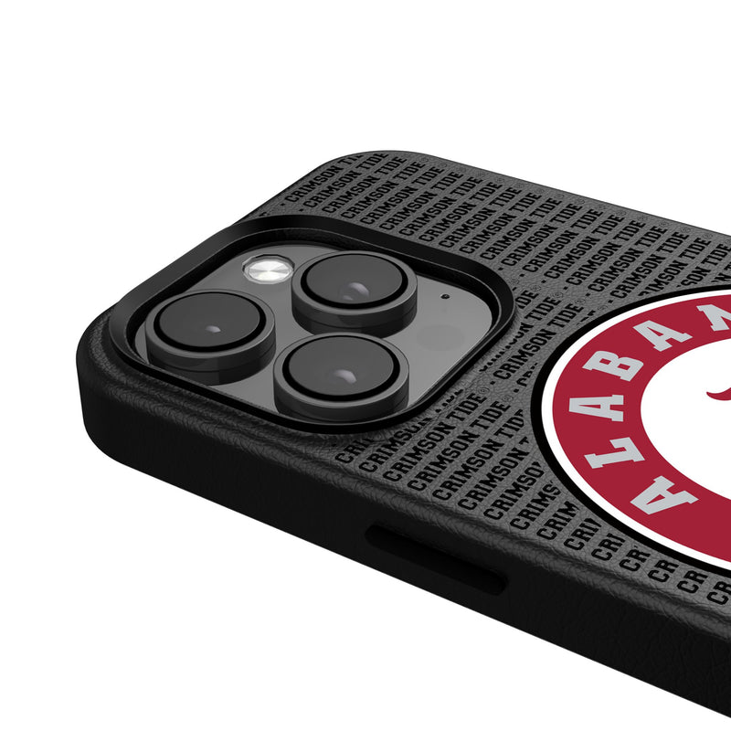 University of Alabama Crimson Tide Text Backdrop iPhone MagSafe Compatible Phone Case for Apple iPhone Detail.Jpg