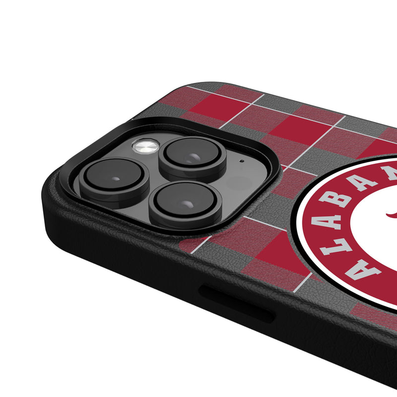 University of Alabama Crimson Tide Plaid iPhone MagSafe Compatible Phone Case for Apple iPhone Detail.Jpg
