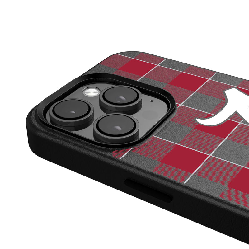 University of Alabama Crimson Tide Script A Plaid iPhone MagSafe Compatible Phone Case for Apple iPhone Detail.Jpg