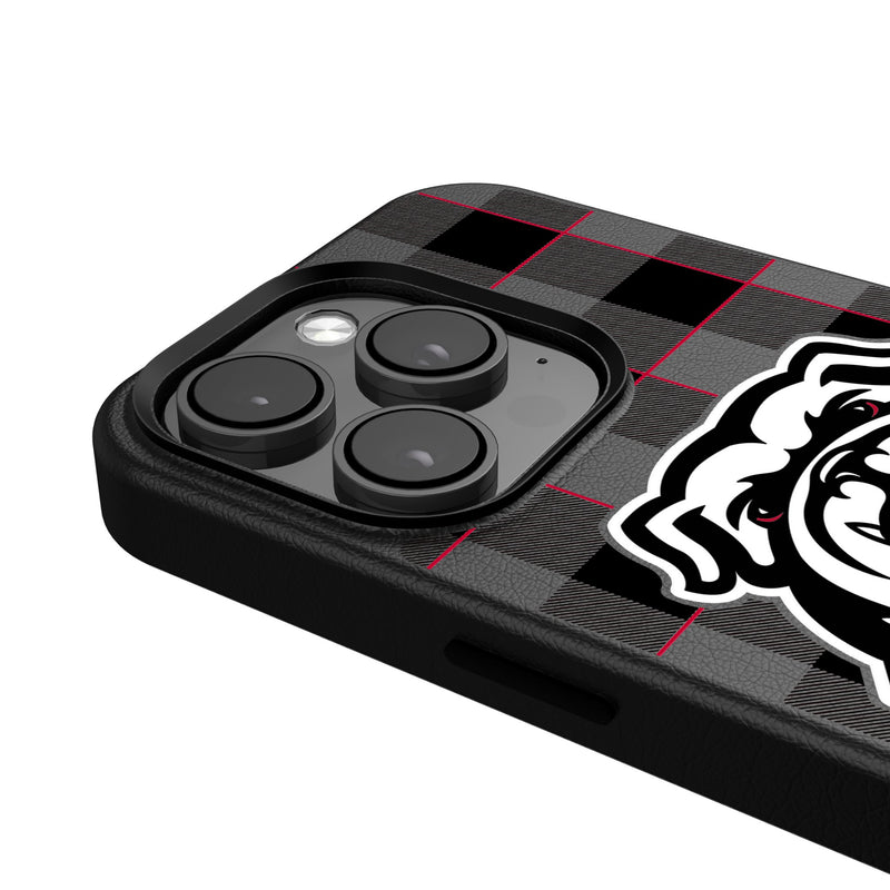 University of Georgia Bulldogs Uga Plaid iPhone MagSafe Compatible Phone Case for Apple iPhone Detail.Jpg