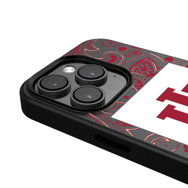 Indiana University Hoosiers Paisley iPhone MagSafe Compatible Phone Case Detail.Jpg