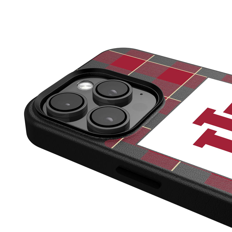 Indiana University Hoosiers Plaid iPhone MagSafe Compatible Phone Case for Apple iPhone Detail.Jpg