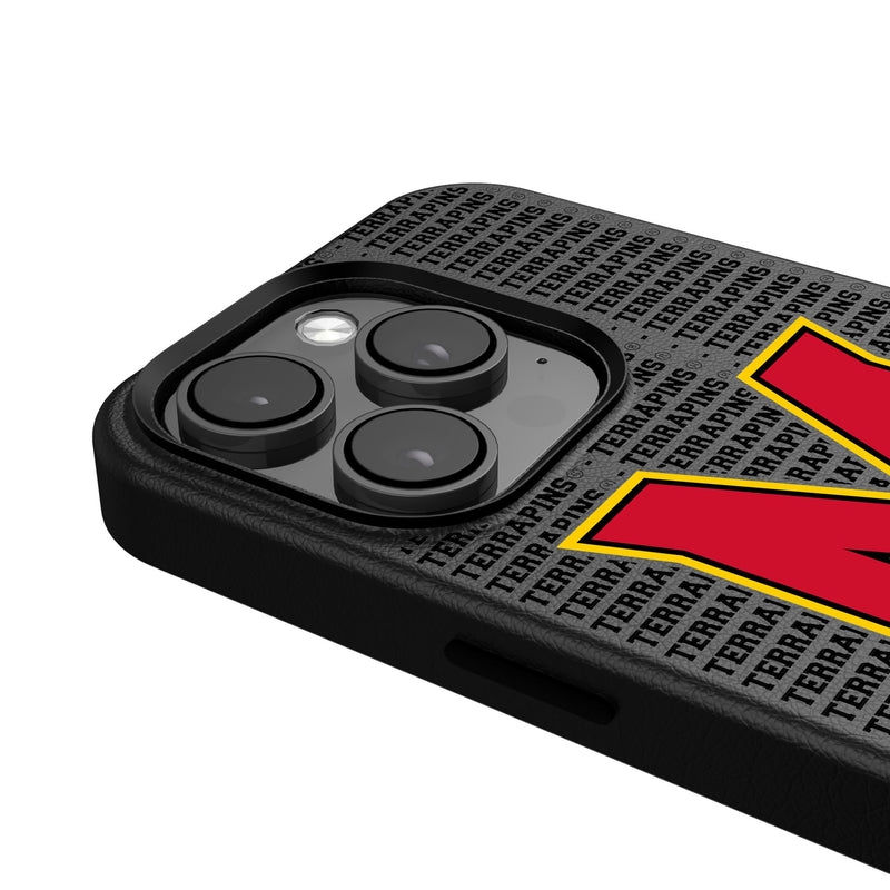 University of Maryland Terrapins Text Backdrop iPhone MagSafe Compatible Phone Case for Apple iPhone Detail.Jpg