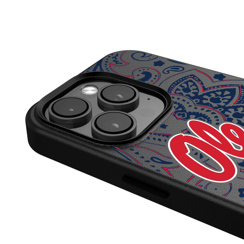 University of Mississippi Rebels Paisley iPhone MagSafe Compatible Phone Case Detail.Jpg