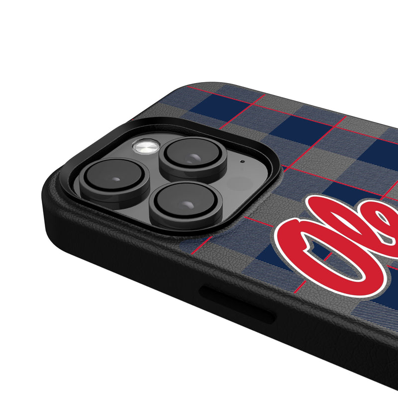 University of Mississippi Rebels Plaid iPhone MagSafe Compatible Phone Case Detail.Jpg