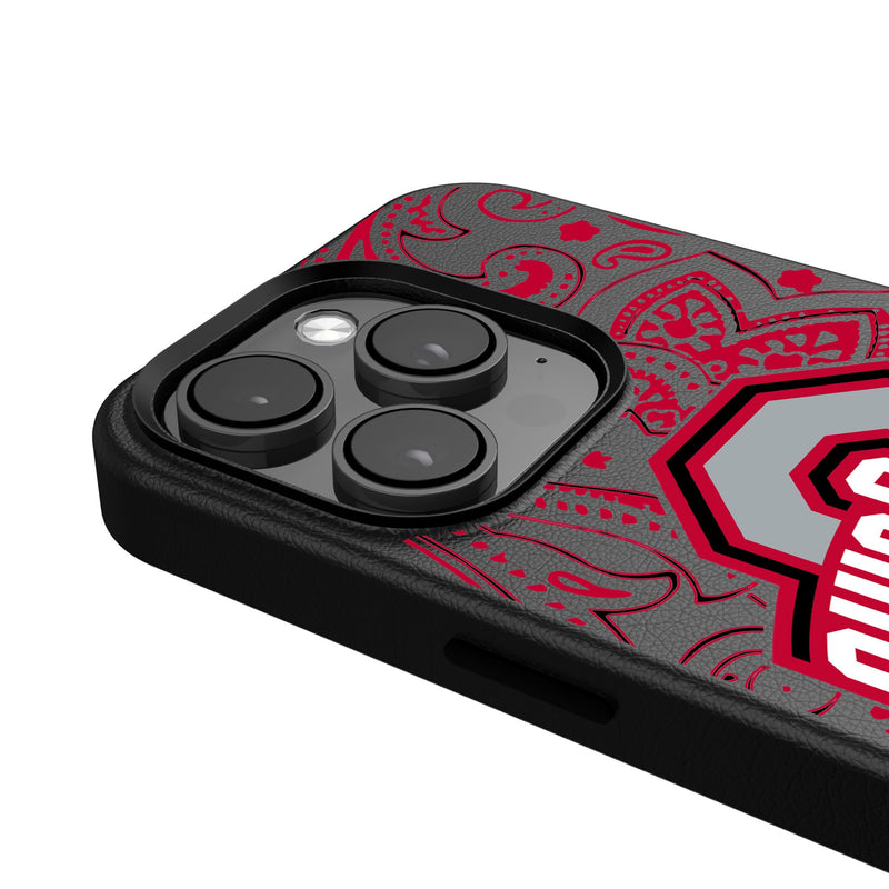 Ohio State University Buckeyes Paisley iPhone MagSafe Compatible Phone Case for Apple iPhone Detail.Jpg
