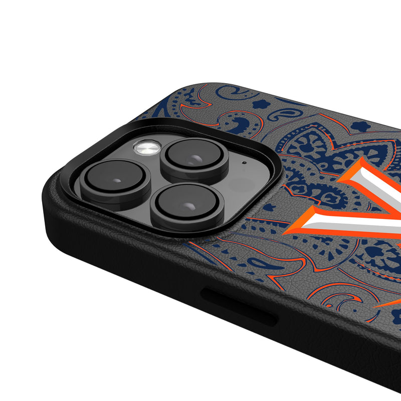 University of Virginia Cavaliers Paisley iPhone MagSafe Compatible Phone Case Detail.Jpg