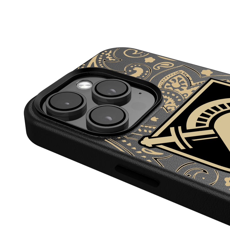 United States Military Academy Black Knights Paisley iPhone MagSafe Compatible Phone Case Detail.Jpg