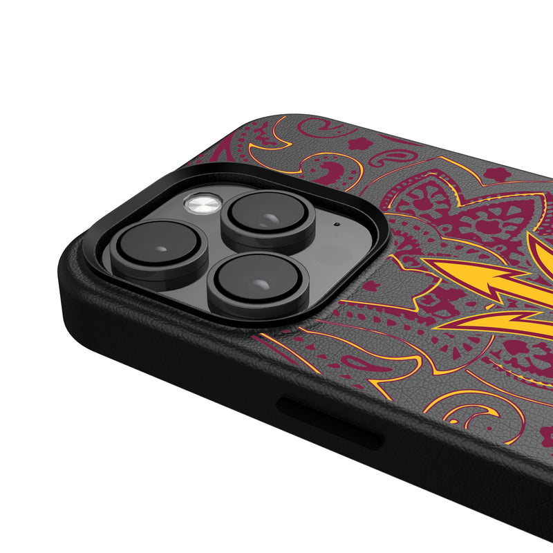 Arizona State University Sun Devils Paisley iPhone MagSafe Compatible Phone Case for Apple iPhone Detail.Jpg