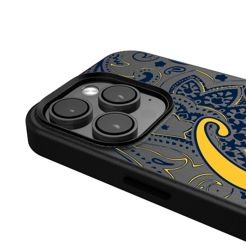 University of California Berkeley Golden Bears Paisley iPhone MagSafe Compatible Phone Case for Apple iPhone Detail.Jpg