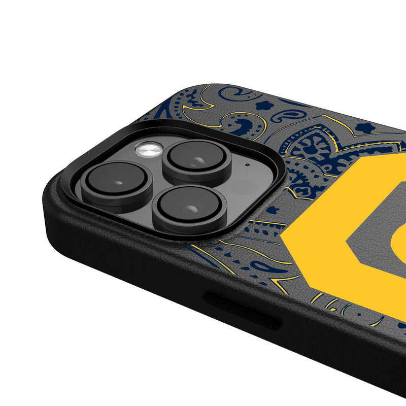 University of California Berkeley Golden Bears Paisley iPhone MagSafe Compatible Phone Case for Apple iPhone Detail.Jpg