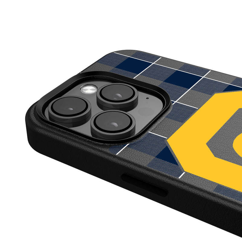 University of California Berkeley Golden Bears Plaid iPhone MagSafe Compatible Phone Case for Apple iPhone Detail.Jpg