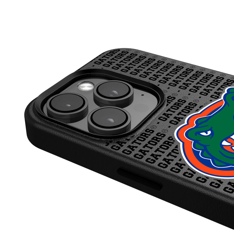 University of Florida Gators Text Backdrop iPhone MagSafe Compatible Phone Case Detail.Jpg