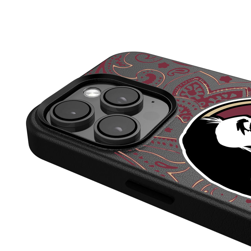 Florida State University Seminoles Paisley iPhone MagSafe Compatible Phone Case for Apple iPhone Detail.Jpg