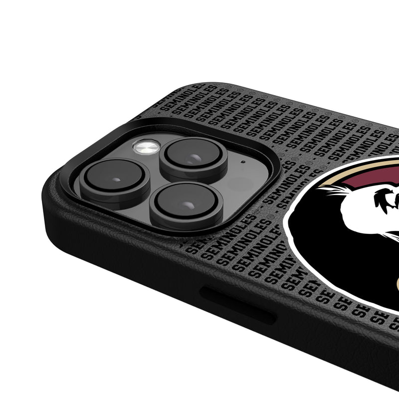 Florida State University Seminoles Text Backdrop iPhone MagSafe Compatible Phone Case for Apple iPhone Detail.Jpg