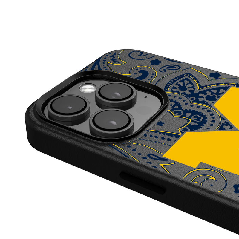 University of Michigan Wolverines Paisley iPhone MagSafe Compatible Phone Case Detail.Jpg