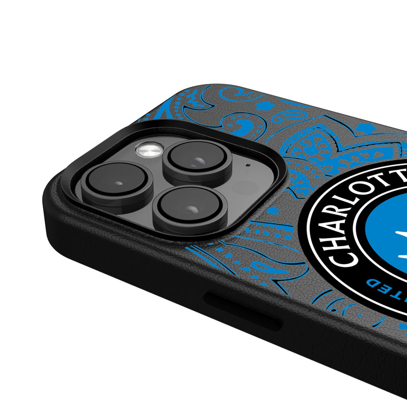 Charlotte FC  Paisley iPhone MagSafe Compatible Phone Case Detail.Jpg