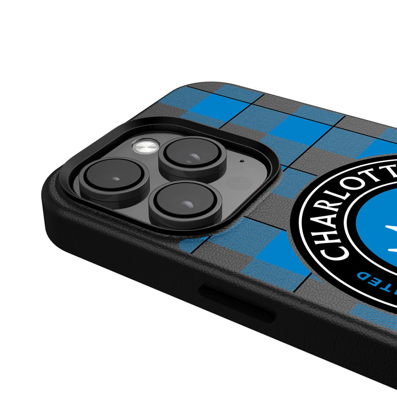 Charlotte FC  Plaid iPhone MagSafe Compatible Phone Case Detail.Jpg