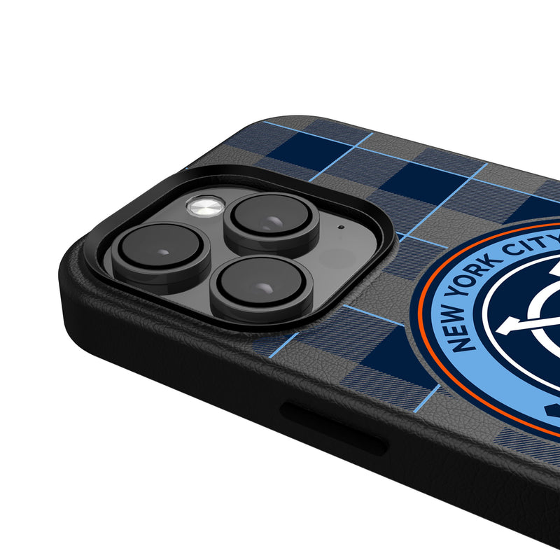 New York City FC  Plaid iPhone MagSafe Compatible Phone Case Detail.Jpg