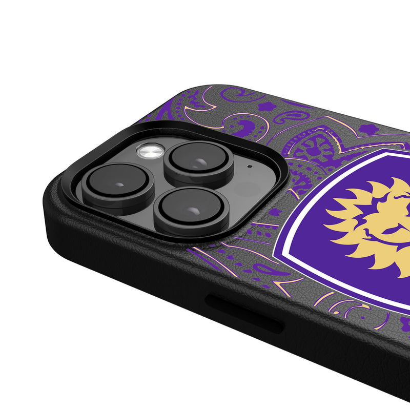 Orlando City Soccer Club  Paisley iPhone MagSafe Compatible Phone Case Detail.Jpg