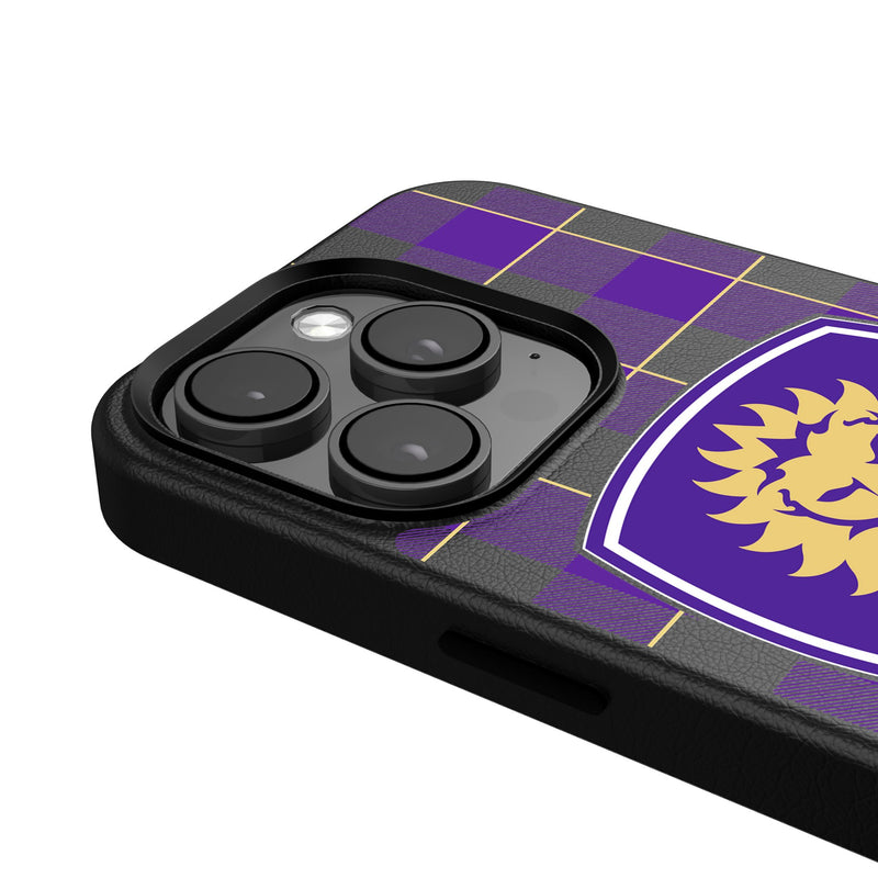 Orlando City Soccer Club  Plaid iPhone MagSafe Compatible Phone Case Detail.Jpg