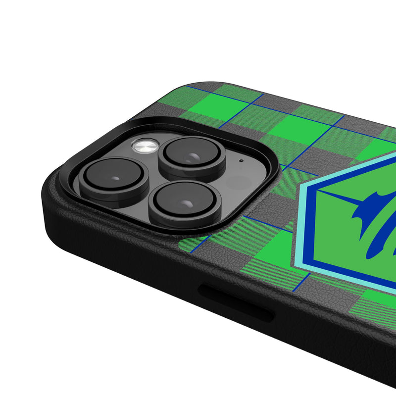 Seattle Sounders FC   Plaid iPhone MagSafe Compatible Phone Case Detail.Jpg