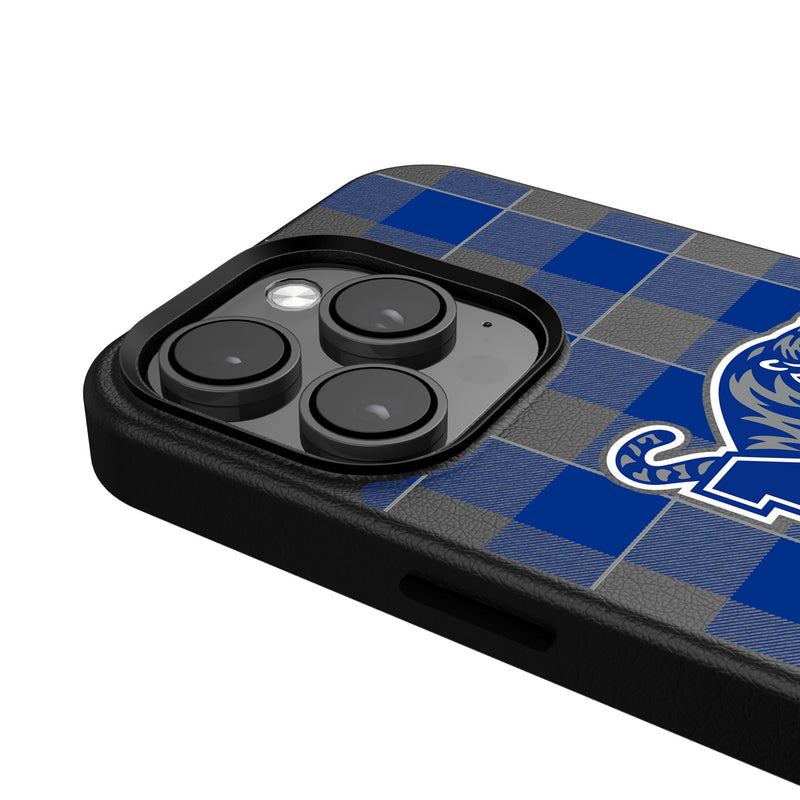 University of Memphis Tigers Plaid iPhone MagSafe Compatible Phone Case Detail.Jpg